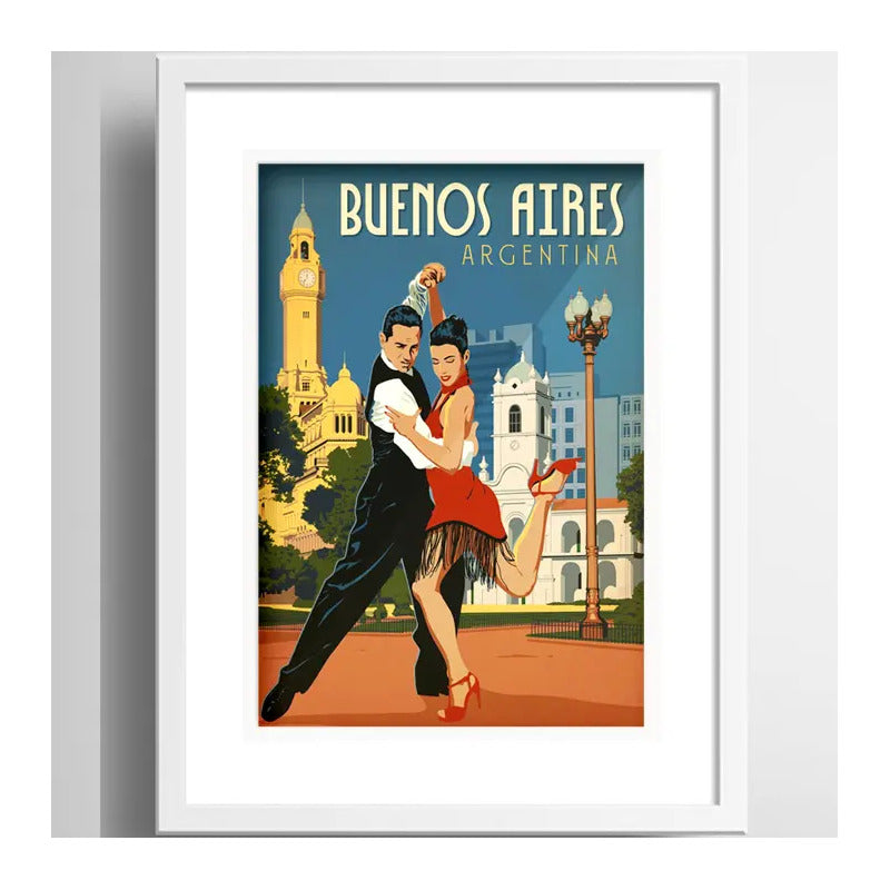 Cuadro Buenos Aires Argentina Tango Decoracion Con Paspartú