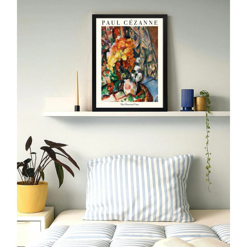 Cuadro Dormitorio Living Paul Cézanne El Jarrón De Flores Marco Negro