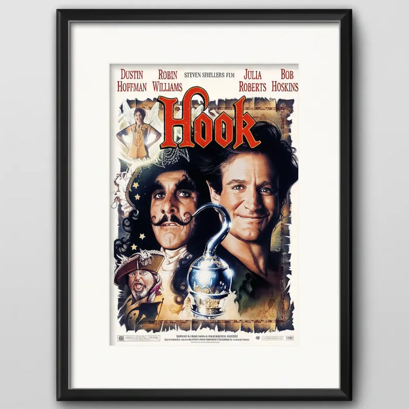Cuadro Hook Pelicula Cinema Decoracion Con Paspartú Marco Negro