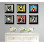 Set 6 Cuadros Perro Cafe Cupcake Pug Pitbull Bulldog Pet