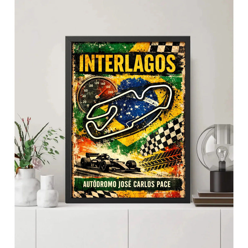 Cuadro Interlagos Circuito Carrera Formula 1 Autodromo Marco Negro