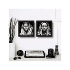 Set 2 Cuadros Africanos Blanco Y Negro Etnico Decoracion Brs