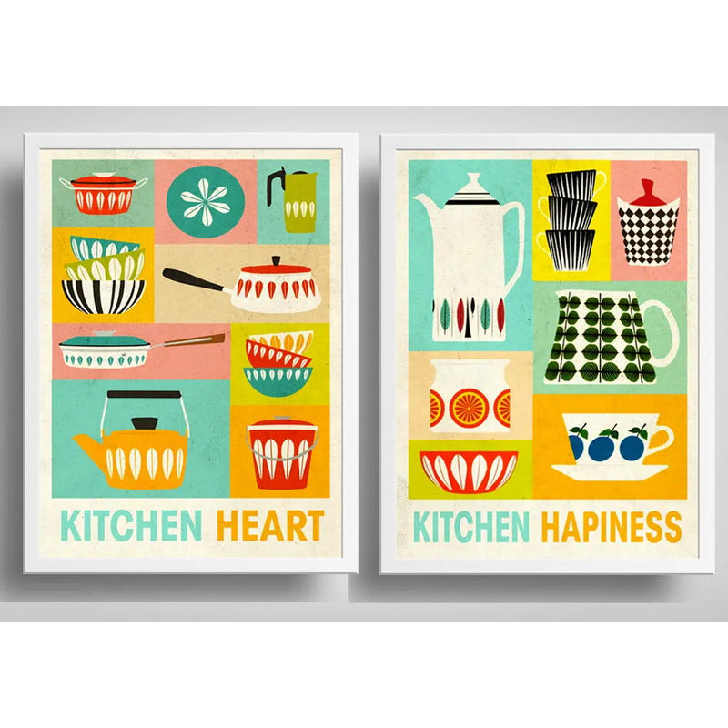 Set 2 Cuadros Cocina Escandinavo Kitchen Decoración Hogar