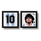 Set 2 Cuadros Maradona Argentina Fútbol Jugador Decoracion