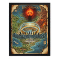 Cuadro El Señor De Los Anillos Pelicula Mapa Medieval Retro Marco Negro