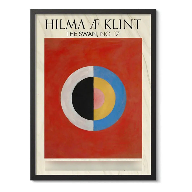 Cuadro Dormitorio Living Hilma Klint El Cisne N. 17 Museo Marco Negro