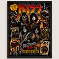 Cuadro Kiss Destroyer 76 Álbum Icónico Rock Arte Vintage Marco Negro