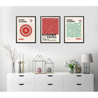 Set 3 Cuadros Yayoi Kusama Arte Japones Coleccion Obras Brs3 Marco Negro
