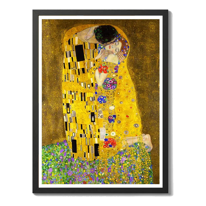 Cuadro Para Living Cocina Estudio Decoracion Moderna Colores Gustav Klimt Beso Colors Joy Con Marco Negro