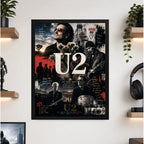 Cuadro U2 Banda Álbuns Icônicos Canciones Rock Arte Vintage Marco Negro