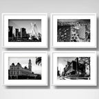Set 4 Cuadros Sao Paulo Blanco Y Negro Ciudad Con Paspartu