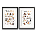 Set 2 Cuadros Yoga Dogs Cats Perro Gato Mascota Con Paspartú