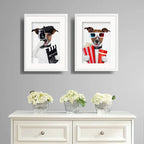 Set 2 Cuadros Perro Cinema Mascota Pet Decoracion Paspartú
