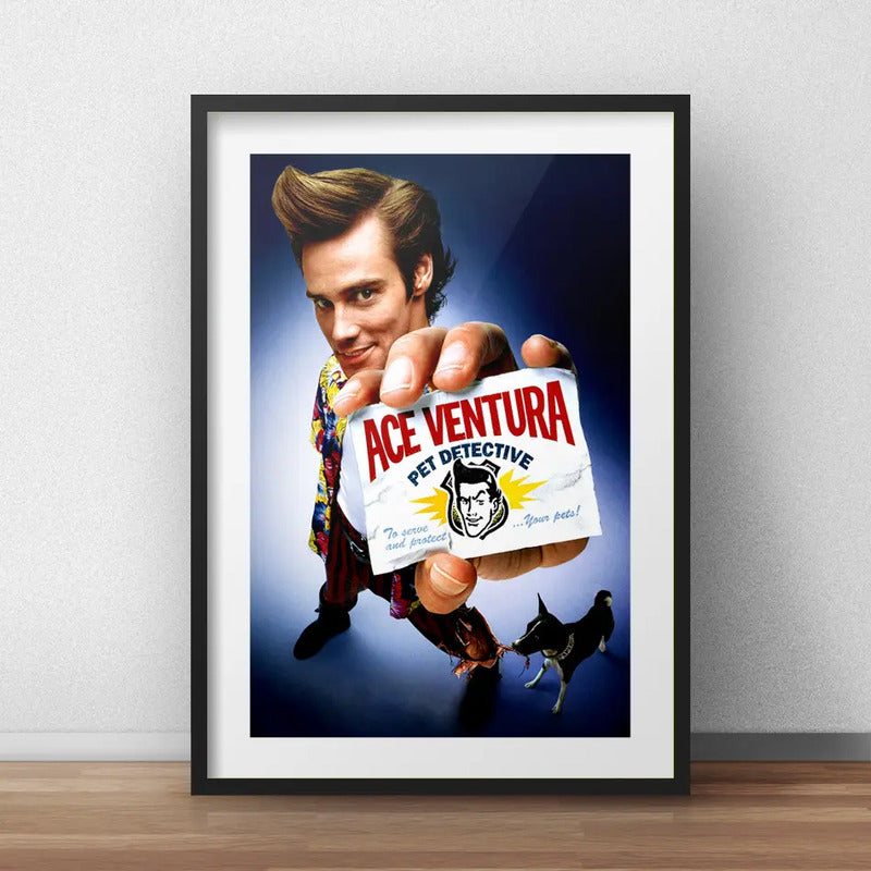 Cuadro Ace Ventura Pet Detective Pelicula Arte Con Paspartú Marco Negro