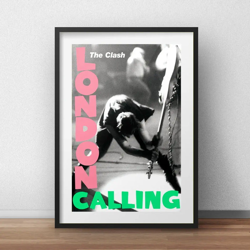 Cuadro The Clash London Calling Punk Rock Con Paspartú Marco Negro