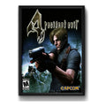 Cuadro Resident Evil Leon Game Retro Playstation Videojuego Marco Negro