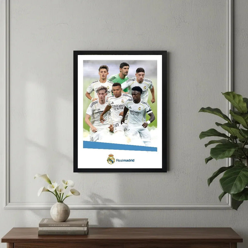 Cuadro Real Madrid Fútbol Jugadores Deporte Decoracion Marco Negro