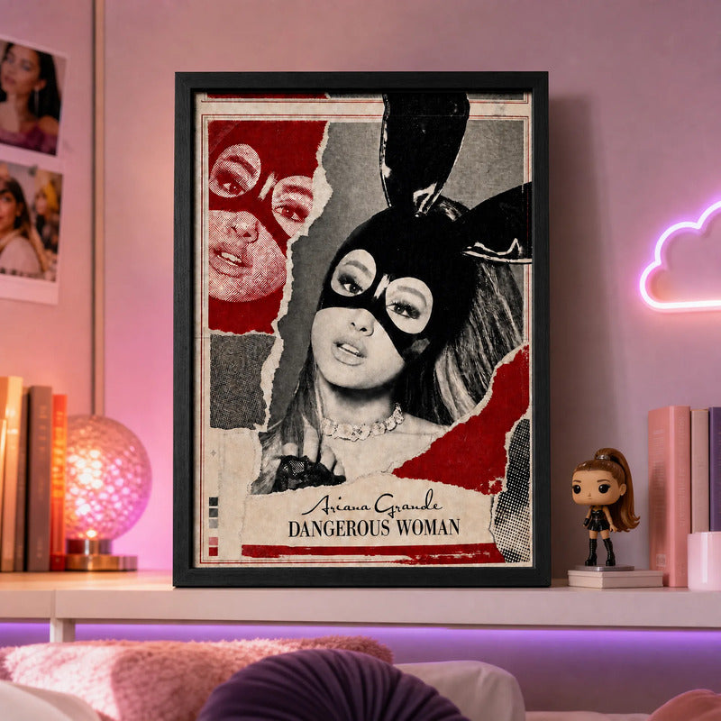 Cuadro Ariana Grande Album Dangerous Woman Musica Pop Marco Negro