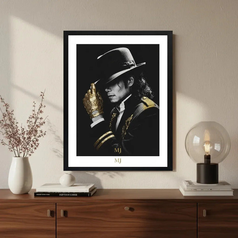 Cuadro Michael Jackson El Rey Del Pop Musica Rock Arte Marco Negro