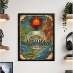 Cuadro El Señor De Los Anillos Pelicula Mapa Medieval Retro Marco Negro
