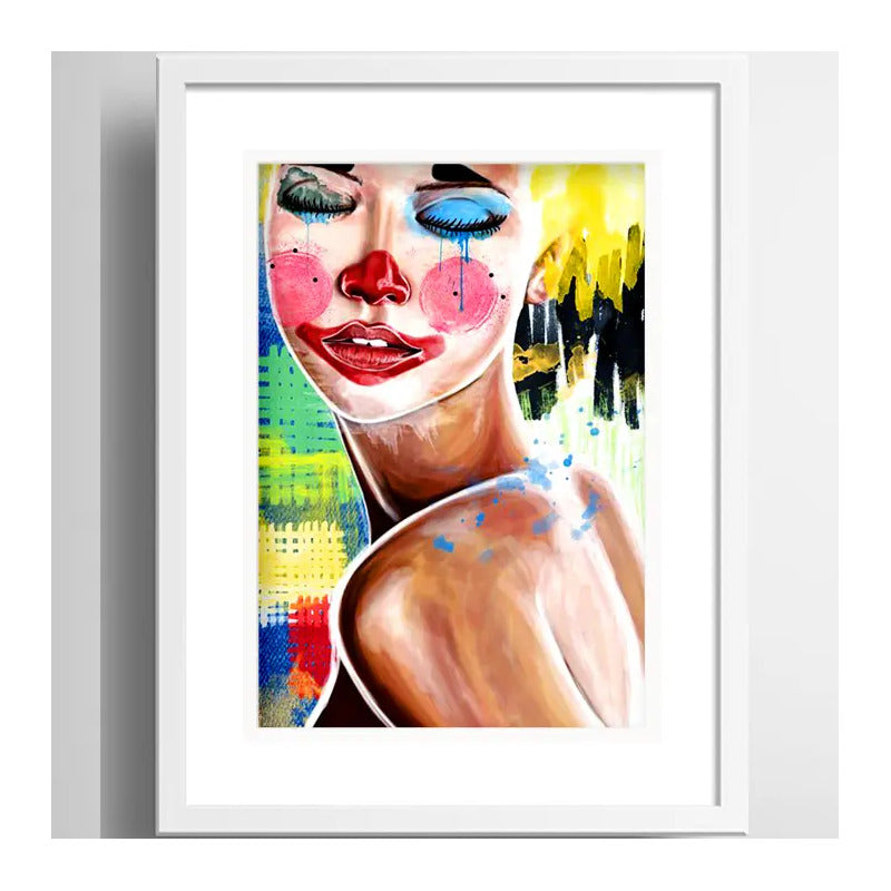 Cuadro Payasa Pop Art Artista Circo Decoracion Con Paspartú
