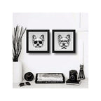 Set 2 Cuadros Yorkshire Gafas Lentes Sol Perro Mascotas Pet