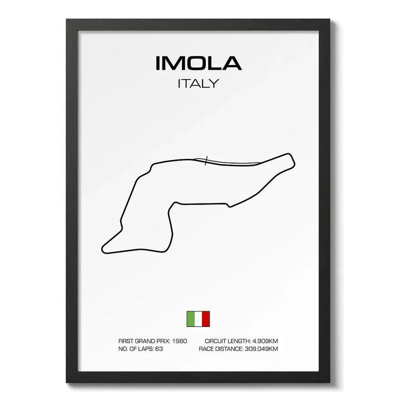Cuadro Pistas De Carreras Autodromo Formula 1 Minimalista Imola Italia Marco Negro