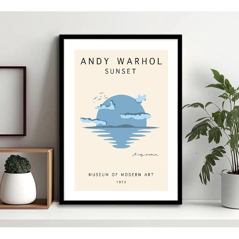 Cuadro Andy Warhol Sunset Pop Art Decoracion Moderna Marco Negro