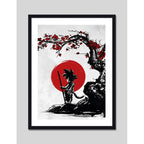 Cuadro Goku Dragon Ball Saiyajin Sol Sakura Japon Arte Anime Marco Negro