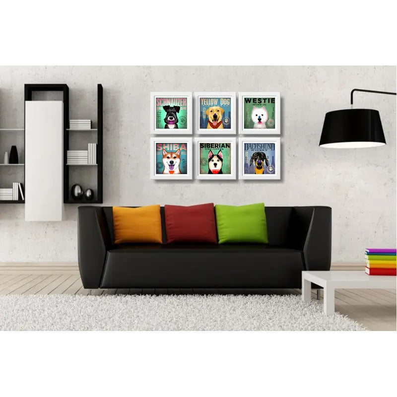 Set 6 Cuadros Perro Cafe Pop Art Razas Mascota Decoracion