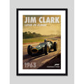 Cuadro Jim Clark Lotus 25 Climax Formula 1 Auto Carrera Arte Marco Negro