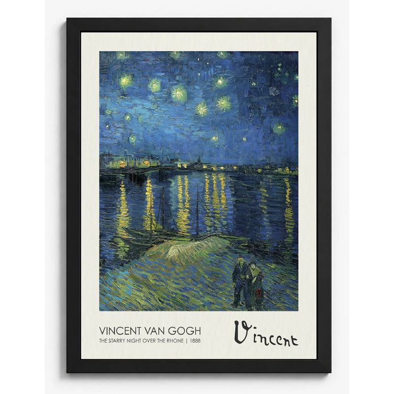 Cuadro Noche Estrellada Sobre El Ródano Van Gogh Signature Marco Negro