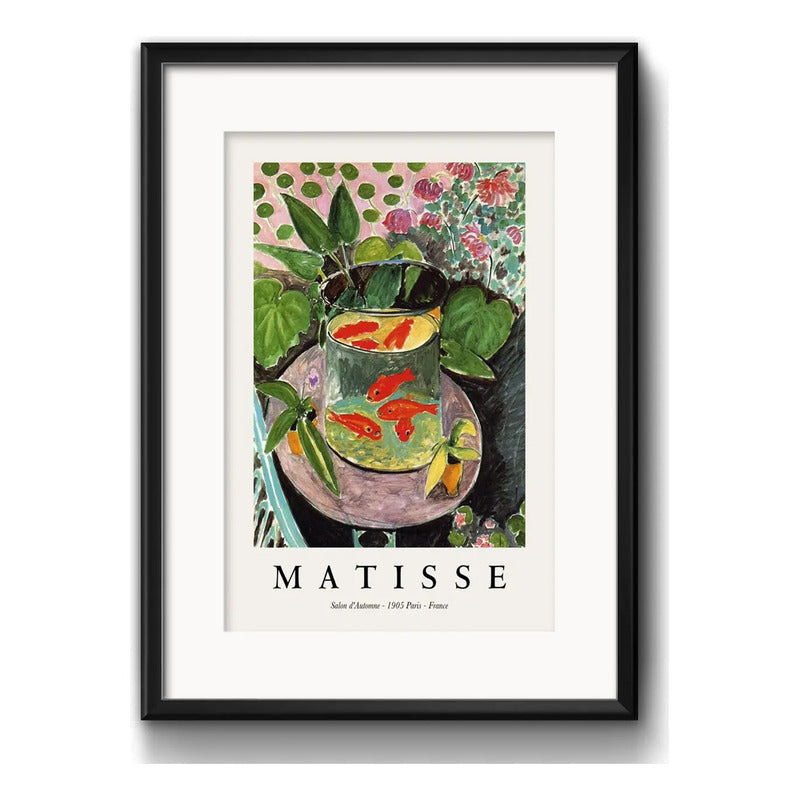 Cuadro Matisse Exposicion Abstracto Br6 53x43cm Con Paspartú Marco Negro