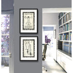Set 2 Cuadros Medico Estetoscópio Hombre Vitruvio Paspartu