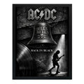 Cuadro Ac/dc Hells Bells Back In Black Banda Arte Rock Acdc Marco Negro