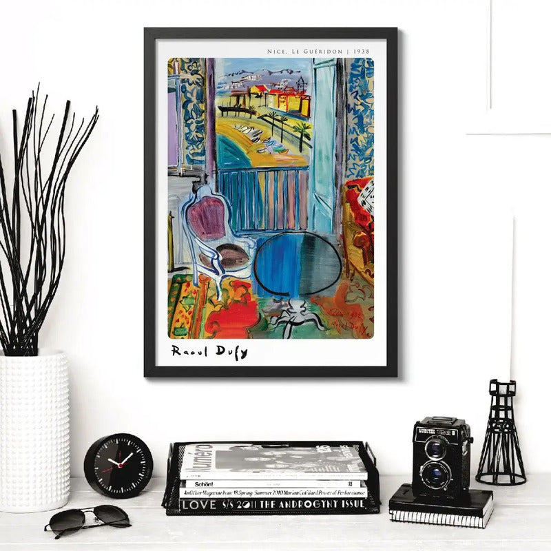 Cuadro Raoul Dufy Pintura Fauvismo Abstracto Arte Decoracion Nice Le Guéridon Marco Negro