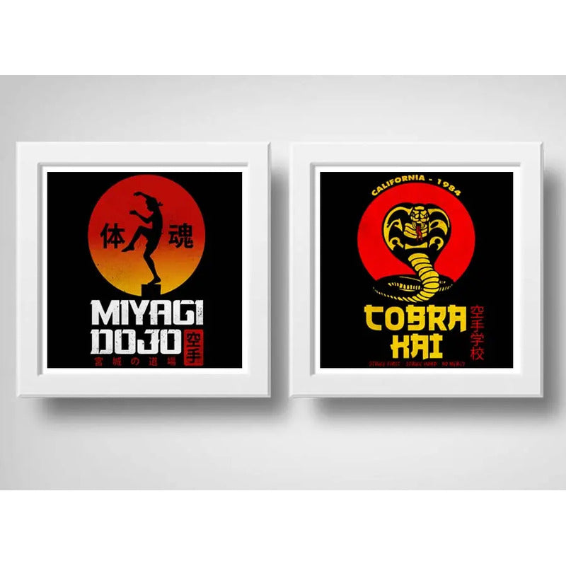 Set 2 Cuadros Cobra Kai Serie Karate Kid Miyagi Gym Decora