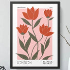Cuadro Flower Market Flores Londres Arte Botanica Decoracion Marco Negro
