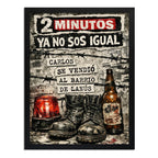 Cuadro 2 Minutos Ya No Sos Igual Letra Arte Punk Rock Musica Marco Negro
