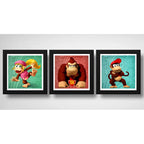 Set 3 Cuadros Donkey Kong Game Videojuego Geek Decoracion