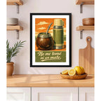 Cuadro No Me Tomé Ni Un Mate Uruguay Frase Art Cocina Living Marco Negro