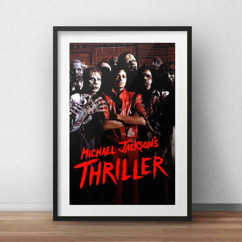 Cuadro Michael Jackson Thriller Musica Pop Br2 Con Paspartú Marco Negro