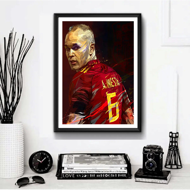 Cuadro Andrés Iniesta Pop Art Fútbol Jugador Club Decoracion