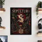 Cuadro Sepultura Roots Banda Death Metal Brasil Rock Vintage Marco Negro