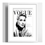 Cuadro Vogue Grace Kelly Fashion Art Decoracion Con Paspartú