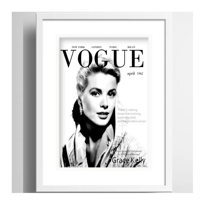 Cuadro Vogue Grace Kelly Fashion Art Decoracion Con Paspartú