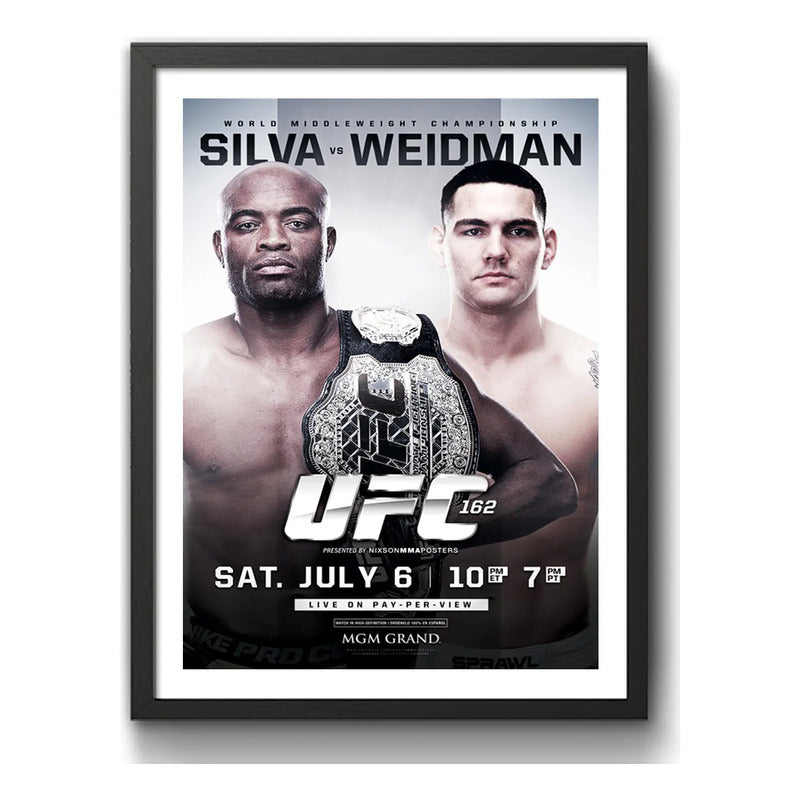 Cuadro Ufc Fight Peleas Famosas Retro Mma Deporte Coleccion Ufc 162 Anderson Silva Vs Chris Weidman Negro