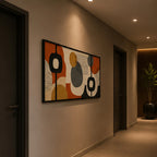 Cuadro Dormitorio Living Boho Geometricos Abstractos Grande Marco Negro