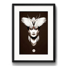 Cuadro Frida Kahlo Mariposa Arte Decoracion Con Paspartú Marco Negro