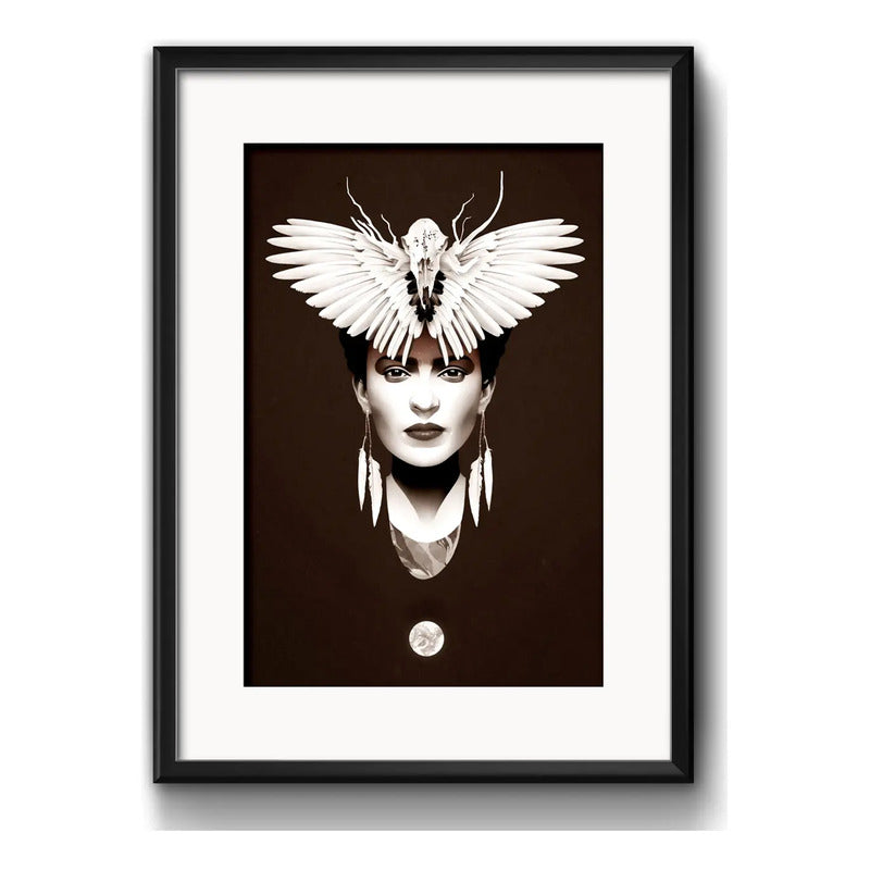 Cuadro Frida Kahlo Mariposa Arte Decoracion Con Paspartú Marco Negro